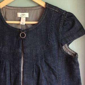 CLOSING SALE LOFT Denim Button Closure Bolero